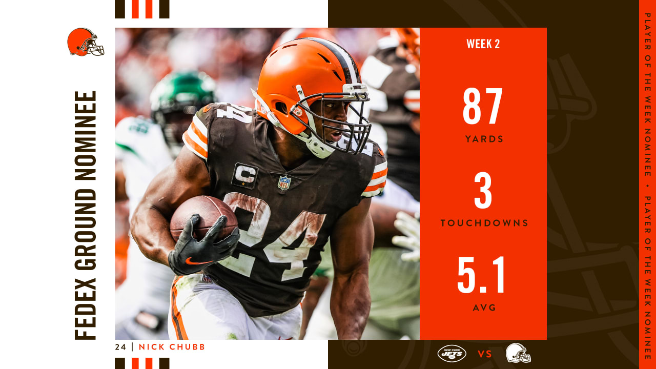 Nick Chubb candidate for ground player of the week