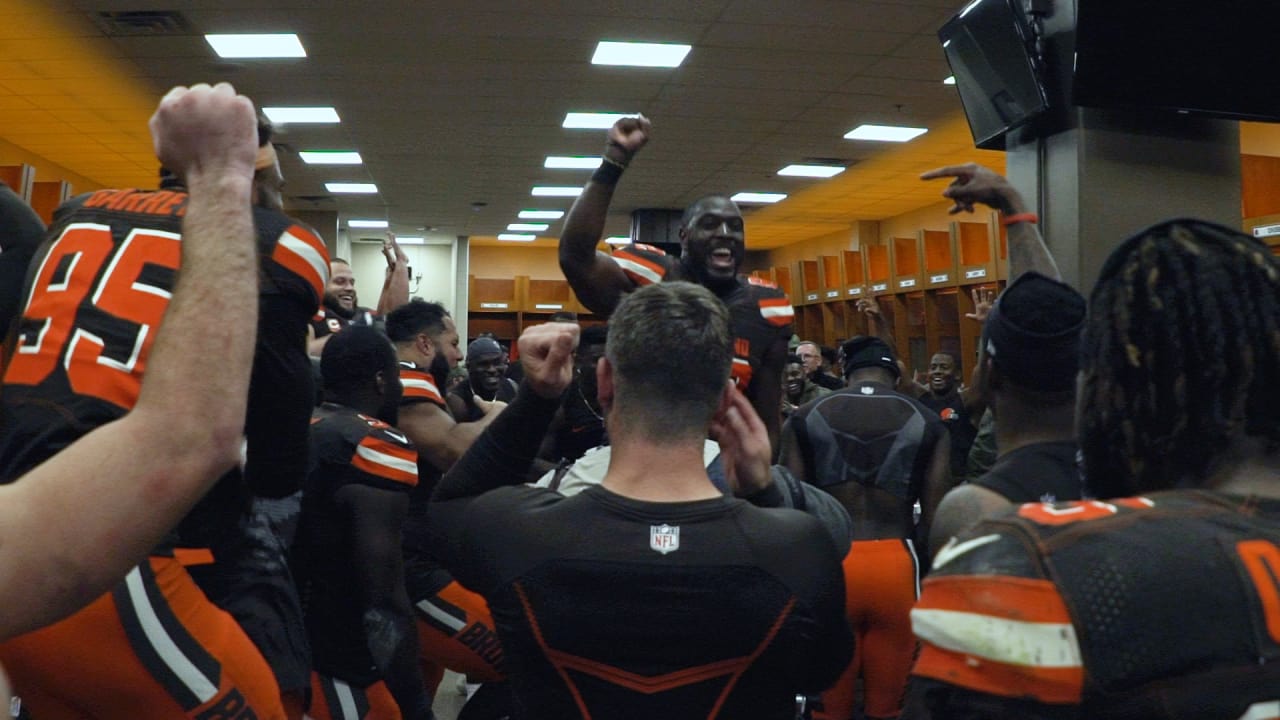 Postgame locker room celebration