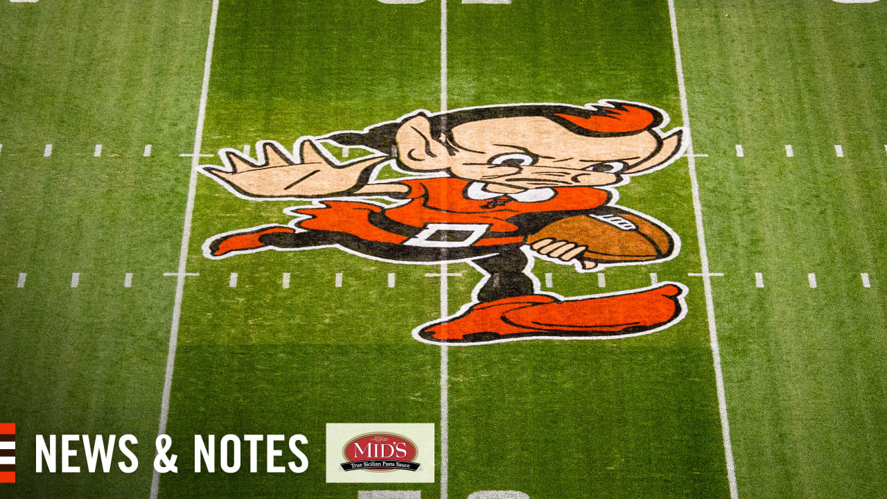 Browns introduce midfield artwork which is: Brownie the Elf - Dawgs By  Nature