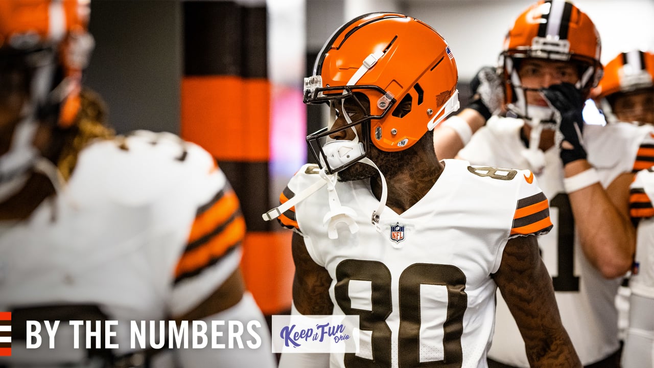 Cleveland Browns defensive end Ogbo Okoronkwo (54) rushes during a play in  an NFL preseason football