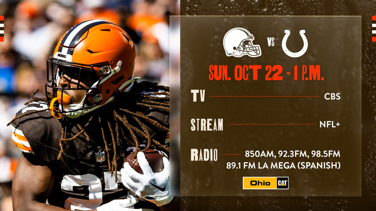 Watch the Cleveland Browns vs. Indianapolis Colts on Oct. 22