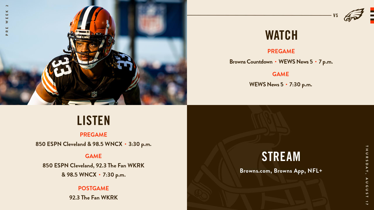 How to Watch Cleveland Browns vs. Philadelphia Eagles on Aug. 17, 2023