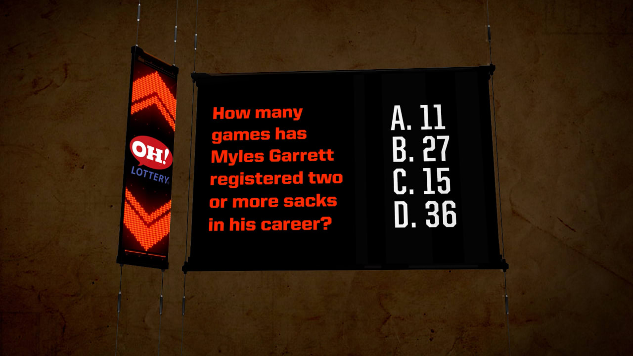 How many games has Myles Garrett registered two or more sacks in his
