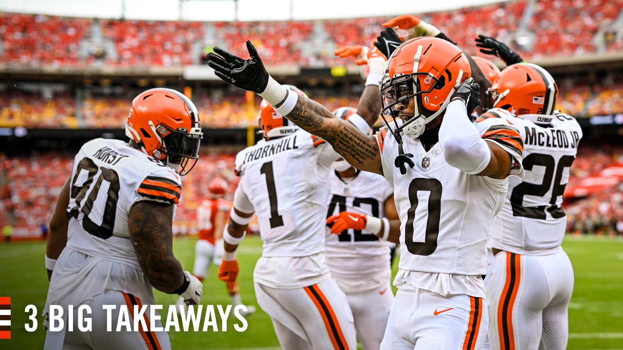 Browns' starting defense produces multiple big plays against Chiefs