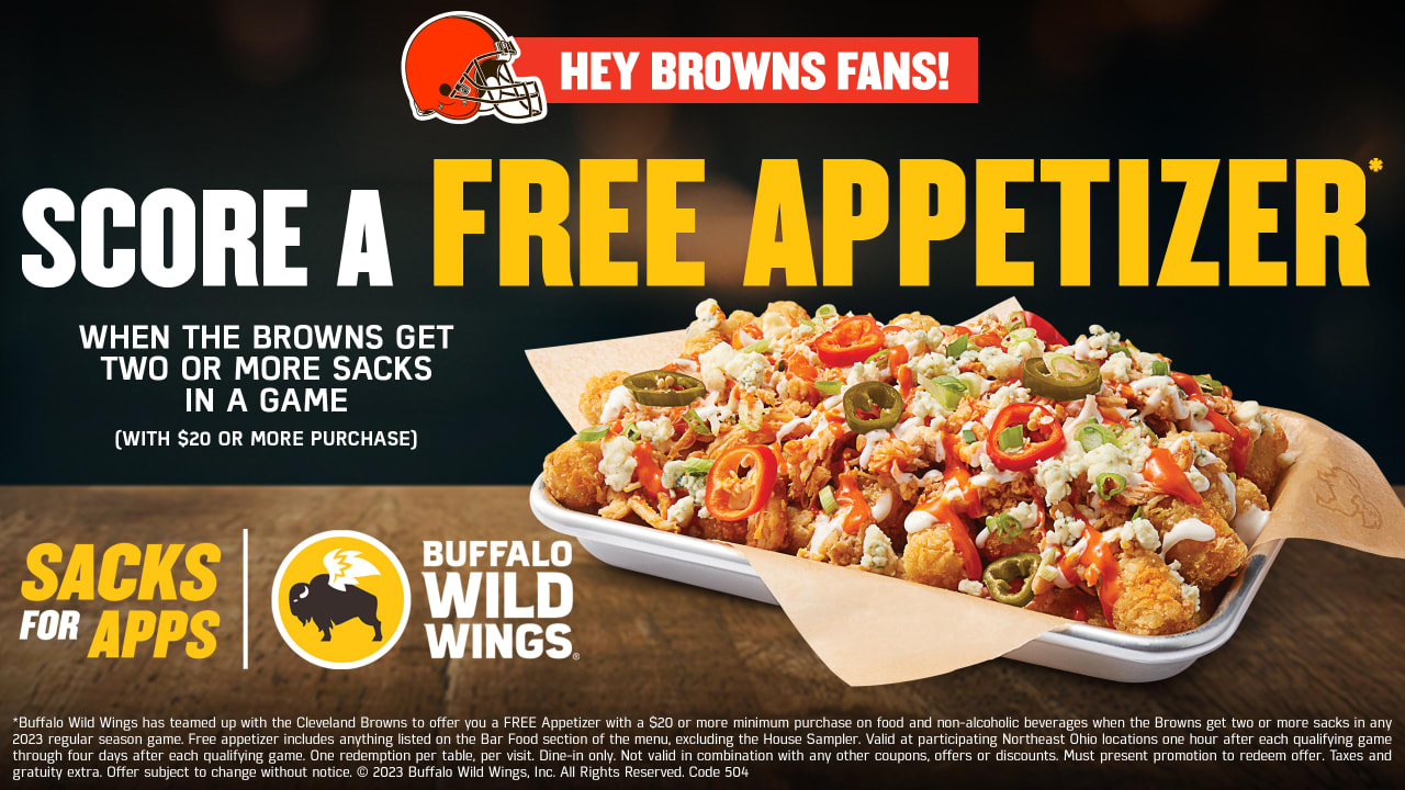 Score a free Buffalo Wild Wings appetizer when the Browns get two or