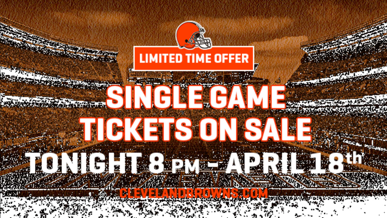 Browns single-game tickets go on sale at 8 p.m. tonight during