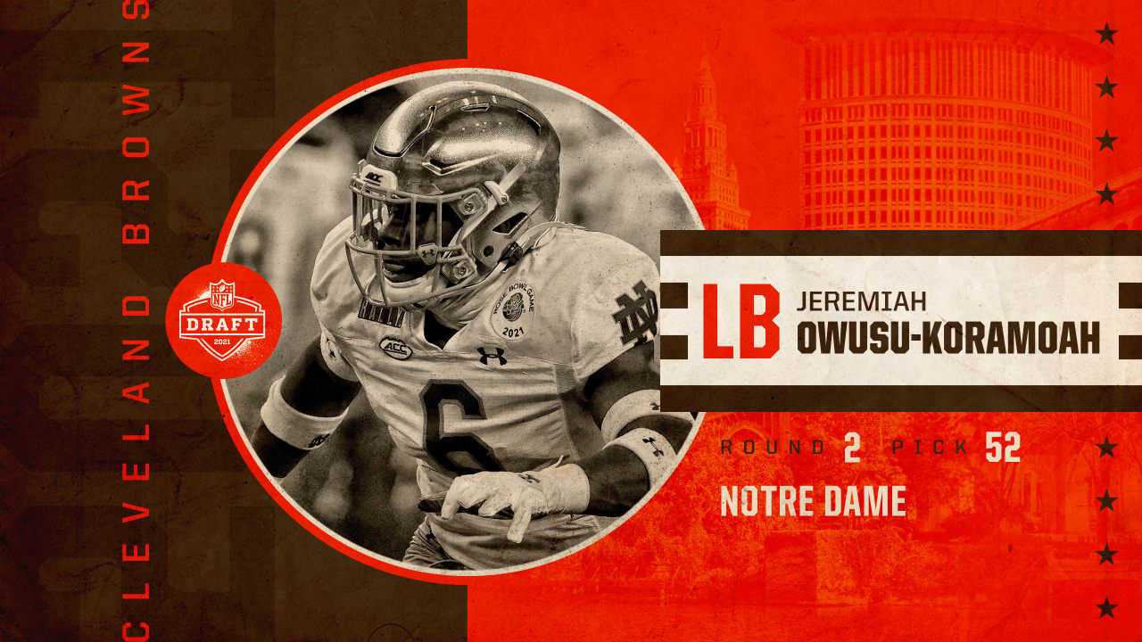 2nd Round: Browns select Notre Dame LB Jeremiah Owusu-Koramoah with No. 52  pick in 2021 NFL Draft