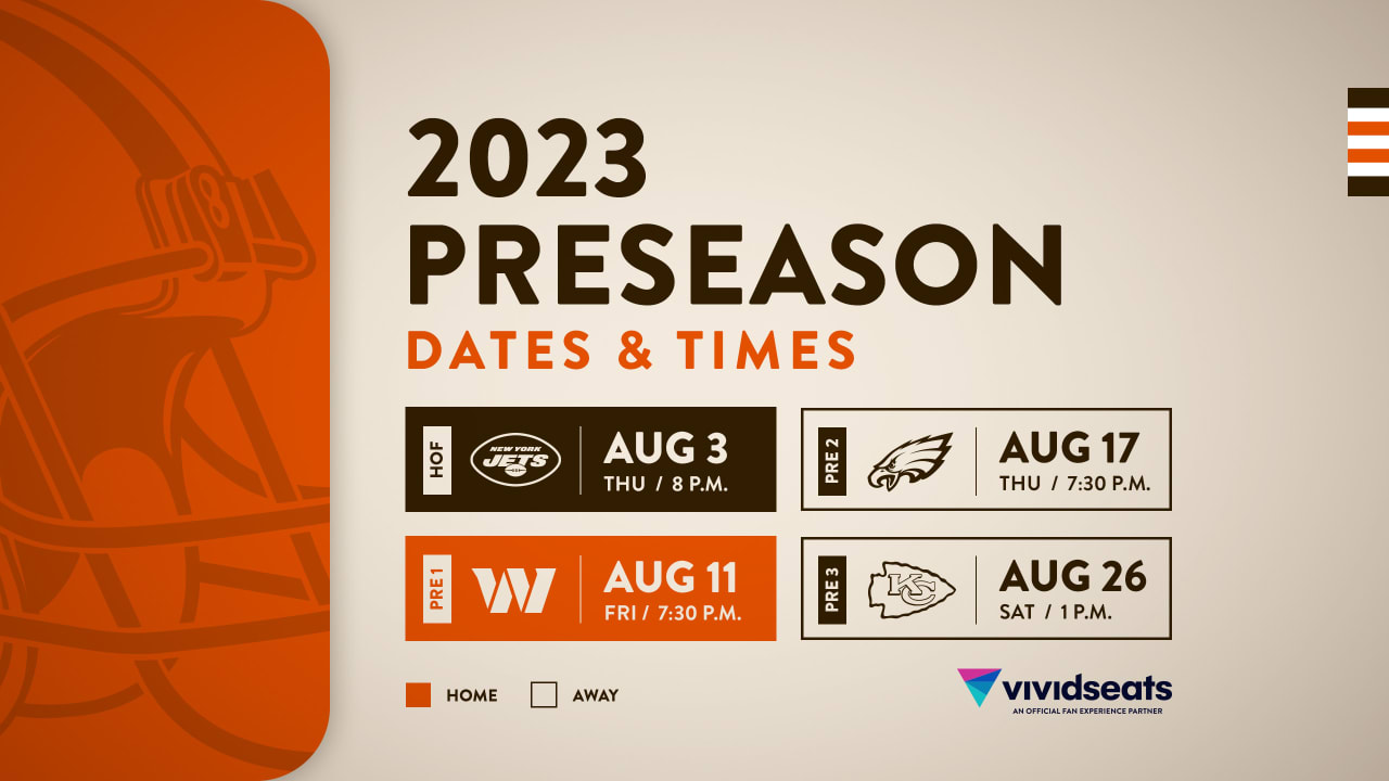 Browns announce 2023 preseason kickoff times