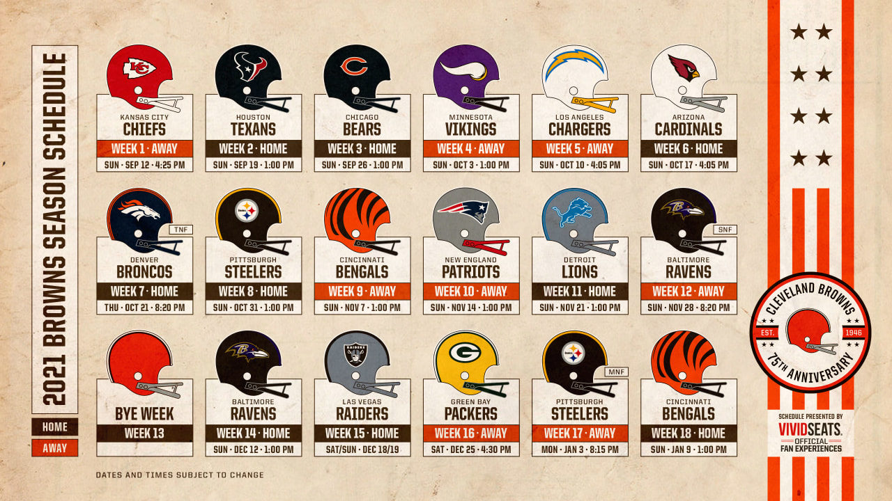 Mnf Schedule 2022 Cleveland Browns Announce 2021 Schedule