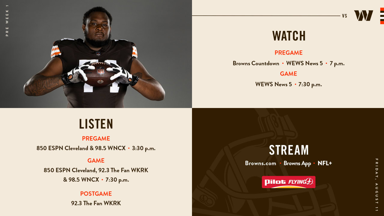 Browns vs. Commanders: How to watch, stream game on TV