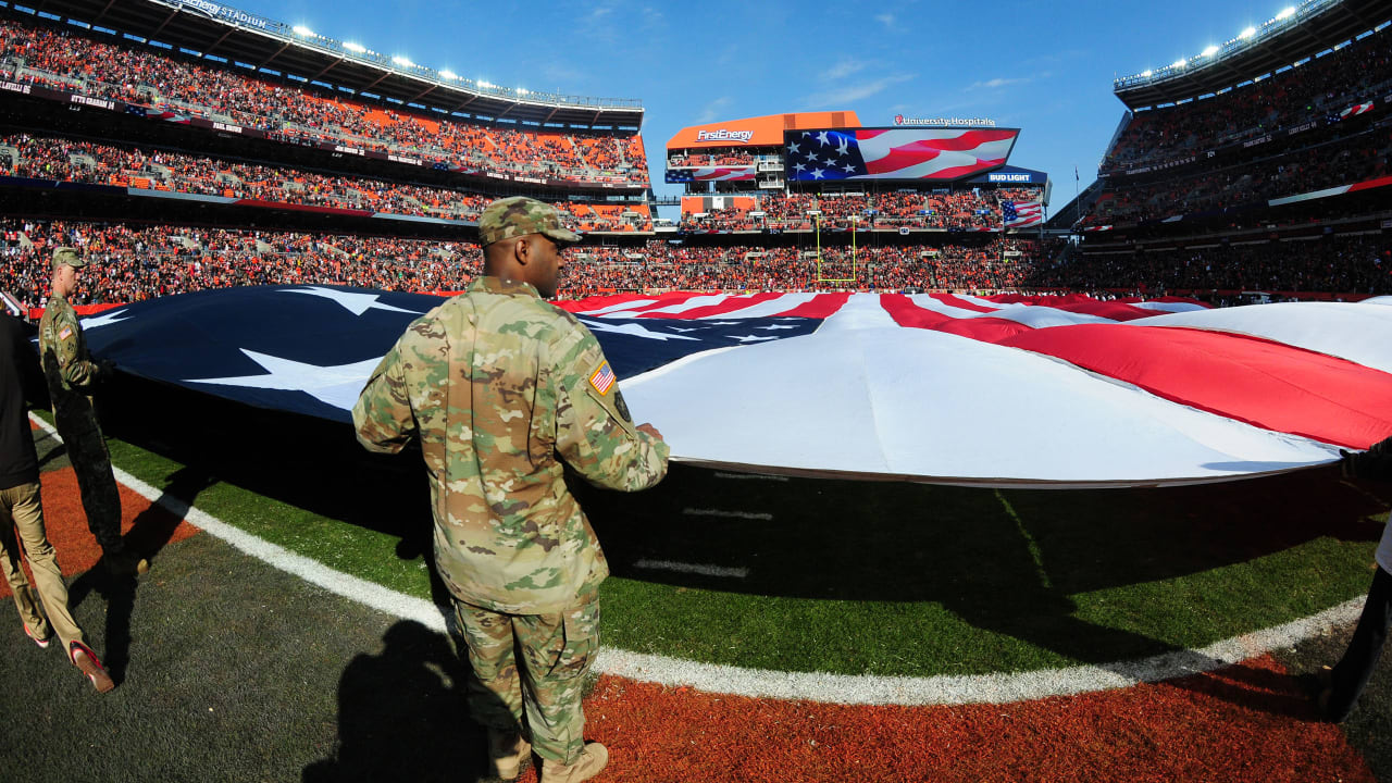 The Ohio National Guard: Cleveland Browns 'salute' military service  members, veterans