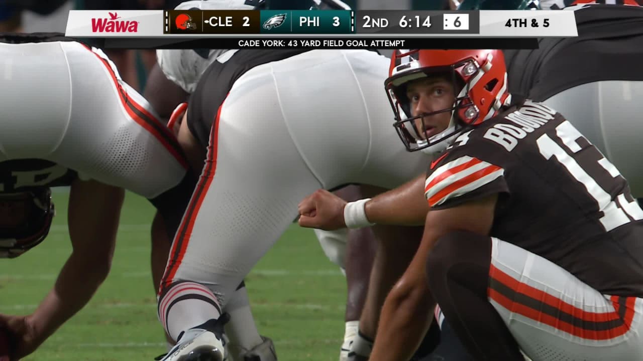 Cade York's 43-yard FG inside right upright puts Browns up 5-3