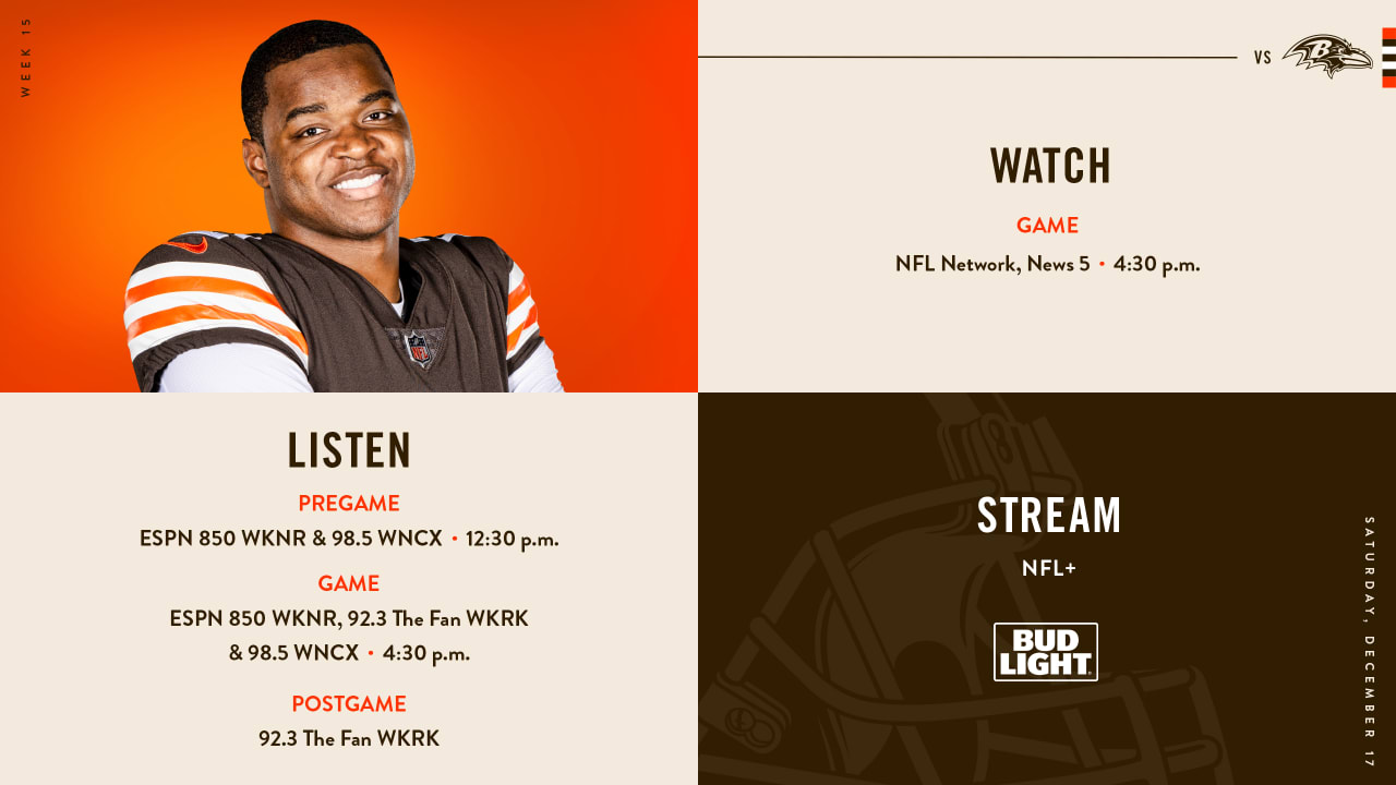 How To Watch Browns Vs. Ravens Live Stream (Radio, TV)