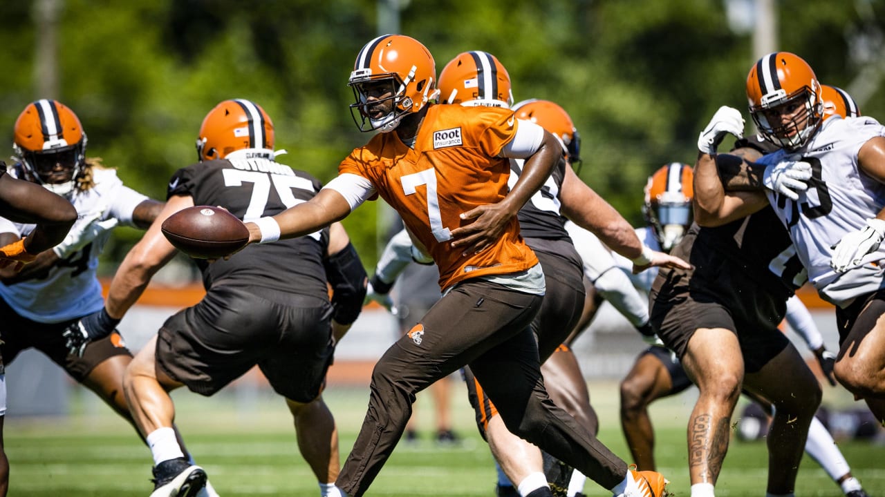 Cleveland Browns tight end Zaire Mitchell-Paden (81) runs on the