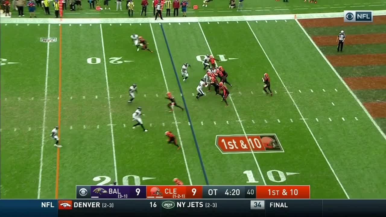 Landry zig zags down the sidelines for a 27-yard gain