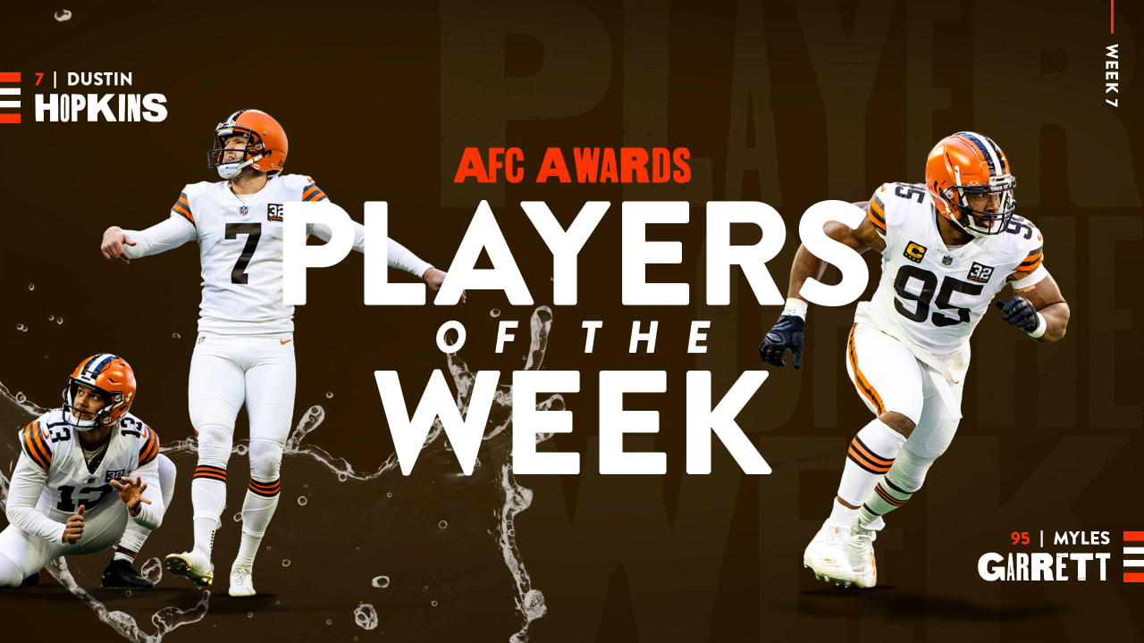Browns Myles Garrett and Dustin Hopkins win AFC Player of the Week awards