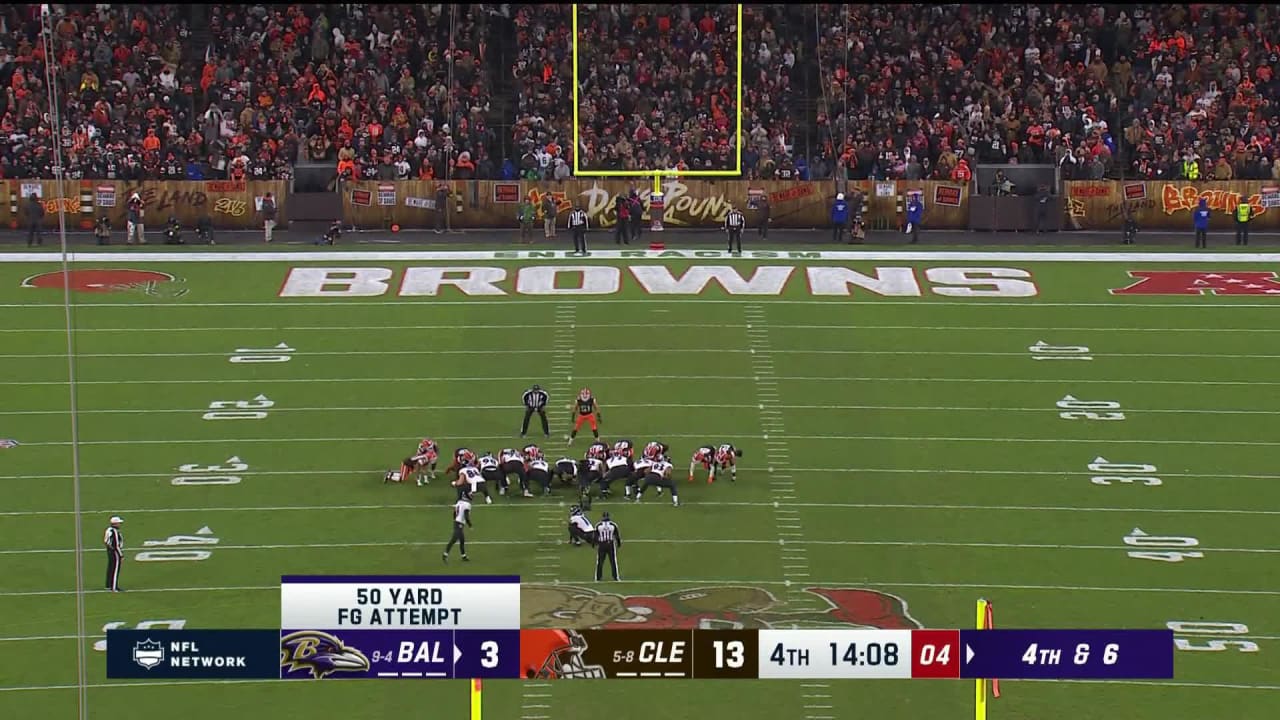 Justin Tucker perfect 55 yard field goal 