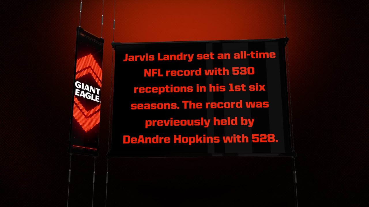 How many receptions does Jarvis Landry have in his career? Browns Trivia