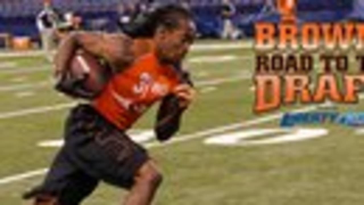 Which Browns player ran the fastest 40yard dash at NFL Combine?