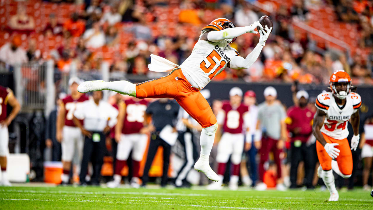 Cleveland Browns wide receiver Damon Sheehy-Guiseppi rushes during