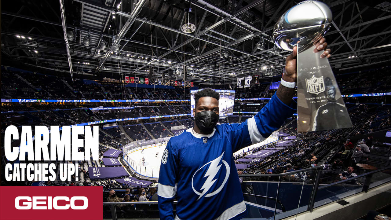 Brady takes in Lightning game at Amalie Arena