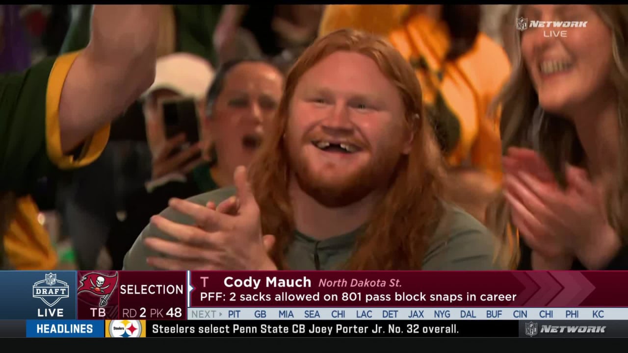 Watch Cody Mauch 48th Overall Draft Selection by Tampa Bay Buccaneers