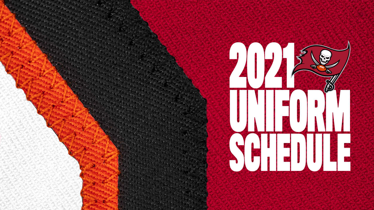 Tampa Bay Buccaneers Full 2021 Uniform Schedule - Jersey/Pants