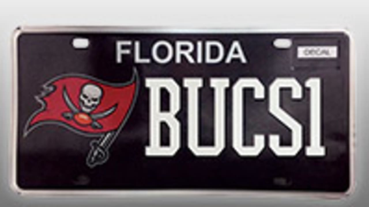 TAMPA BAY BUCCANEERS GO BUCS LICENSE PLATE AND PLASTIC FRAME DEAL 6 X 12  NEW