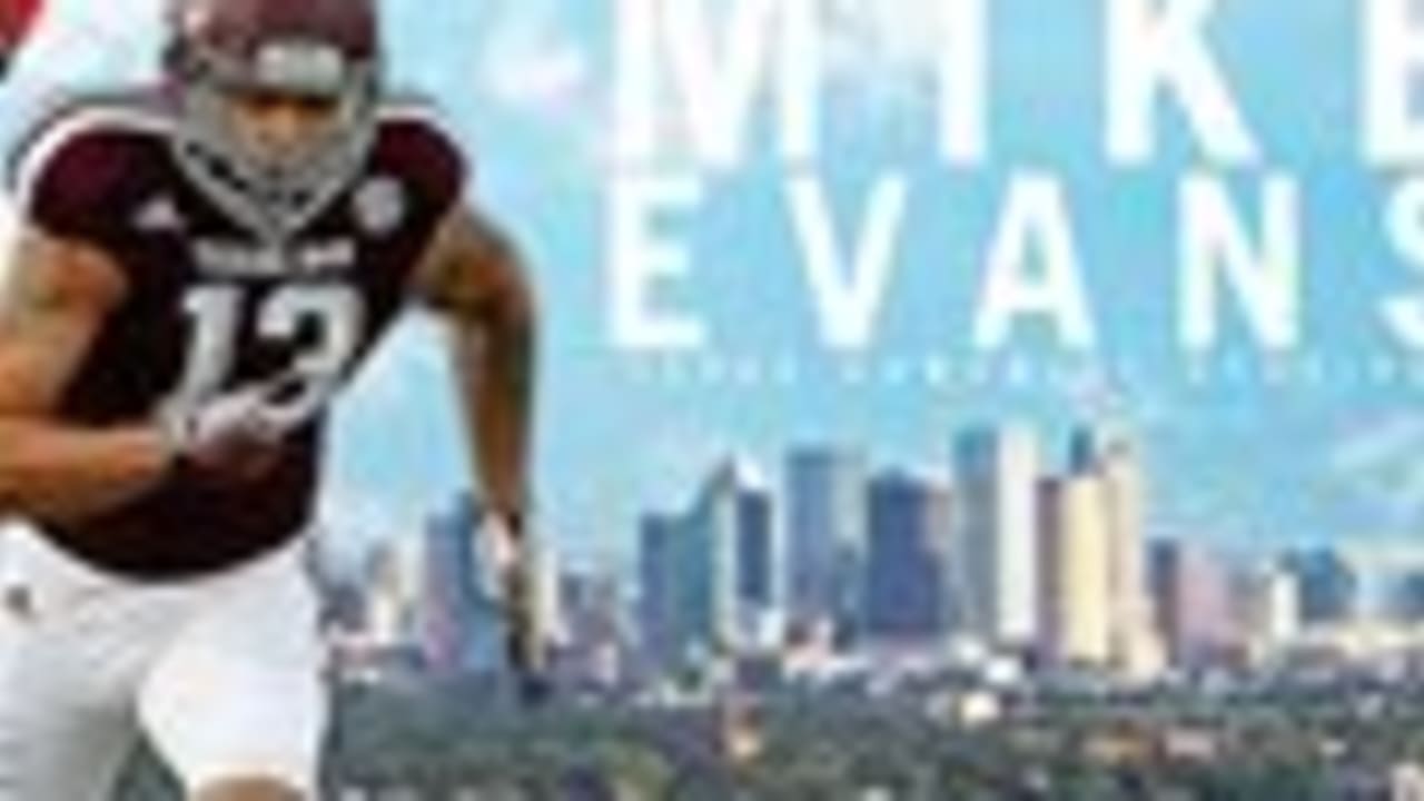 Mike Evans Texas A&M Aggies Unsigned White Jersey Running