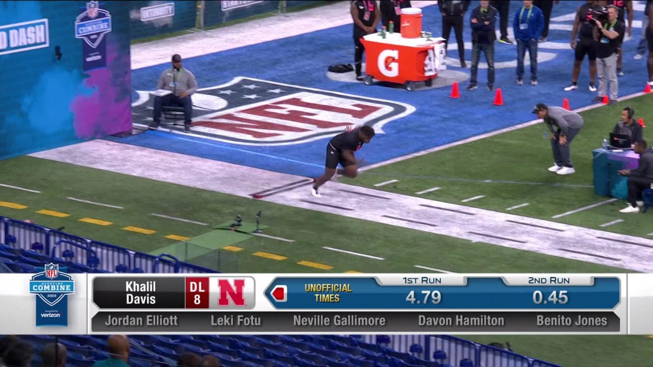 Khalil Davis Runs 4.75 Second 40-Yard Dash at Combine