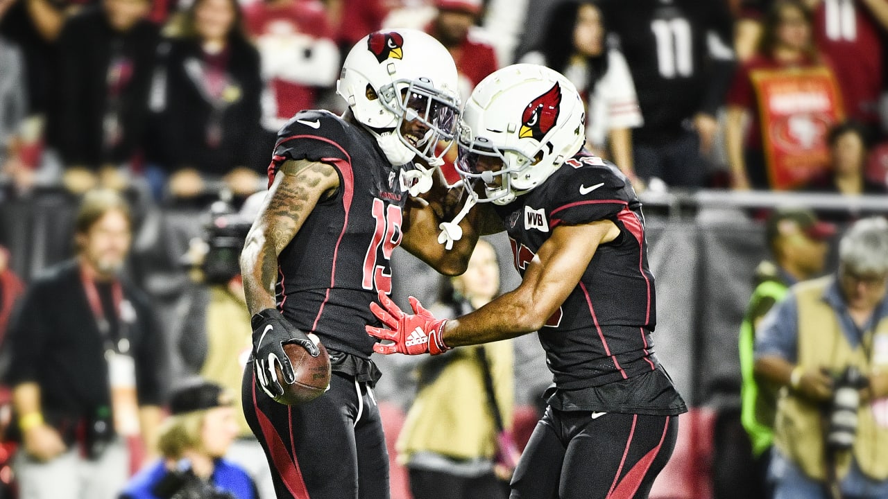 Arizona Cardinals linebacker Chandler Jones (55) celebrates his sack of San  Francisco 49ers quarterback Jimmy Garoppolo (10) during the second half of  an NFL football game, Thursday, Oct. 31, 2019, in Glendale