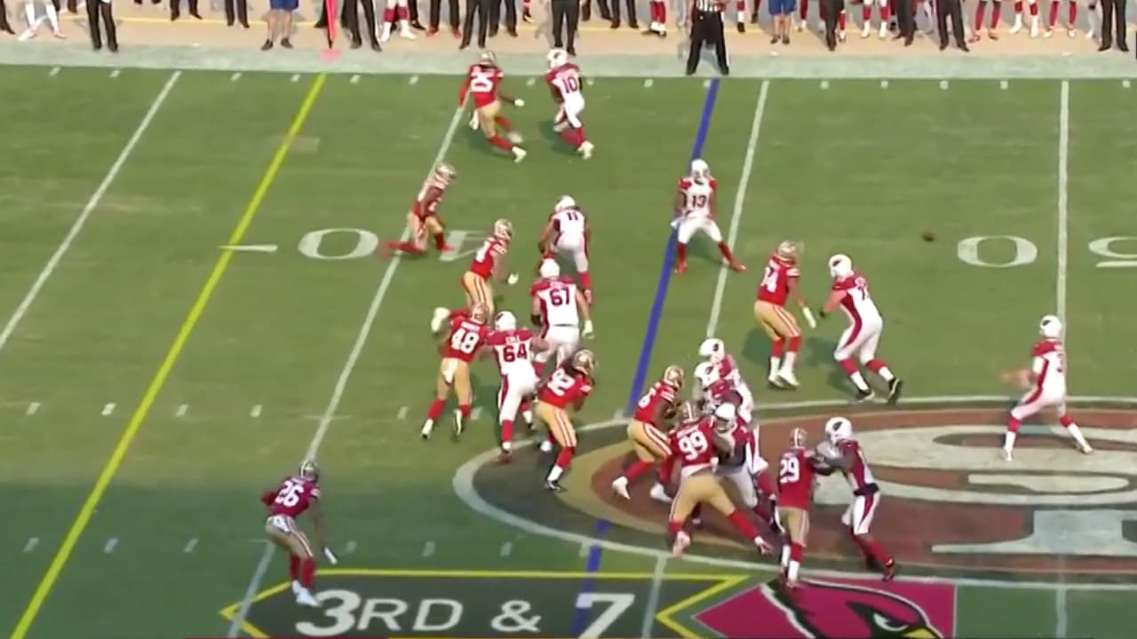 Arizona Cardinals quarterback Josh Dobbs lofts 23-yard sideline dime to  wide receiver Marquise Brown