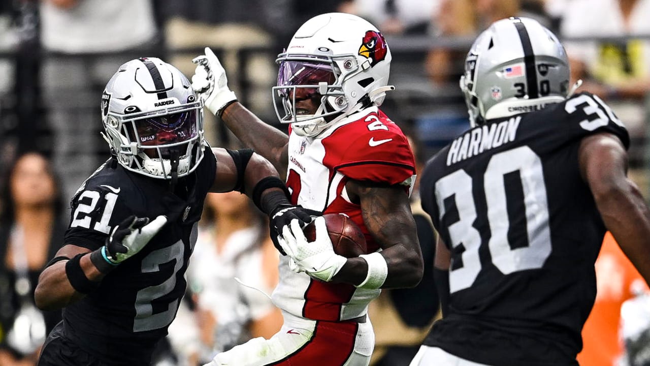 Marquise Brown of the Arizona Cardinals makes a leaping catch as