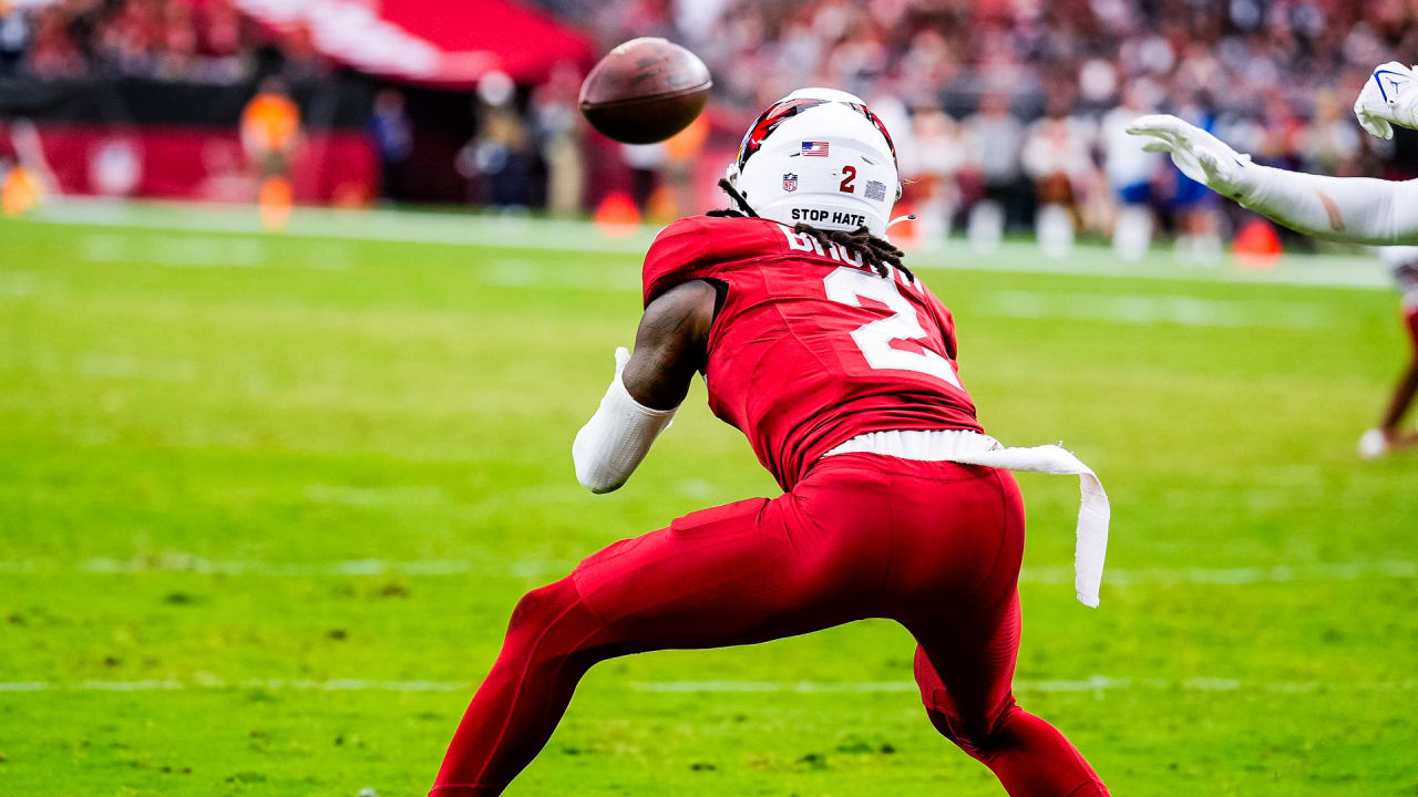 Arizona Cardinals quarterback Josh Dobbs lofts 23-yard sideline