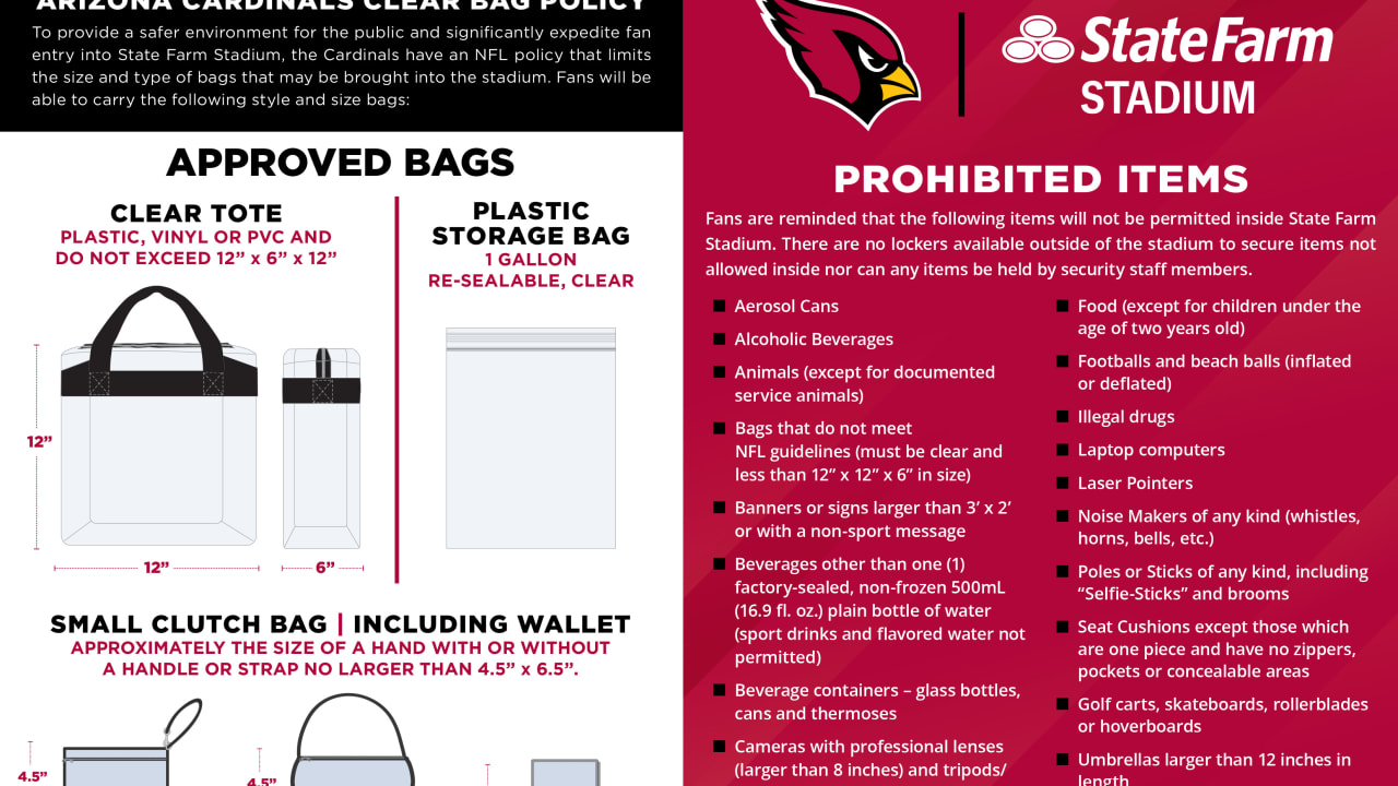 Clear Bag Policy  State Farm Stadium