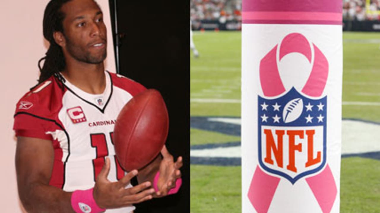Larry Fitzgerald honors his mother during Breast Cancer Awareness