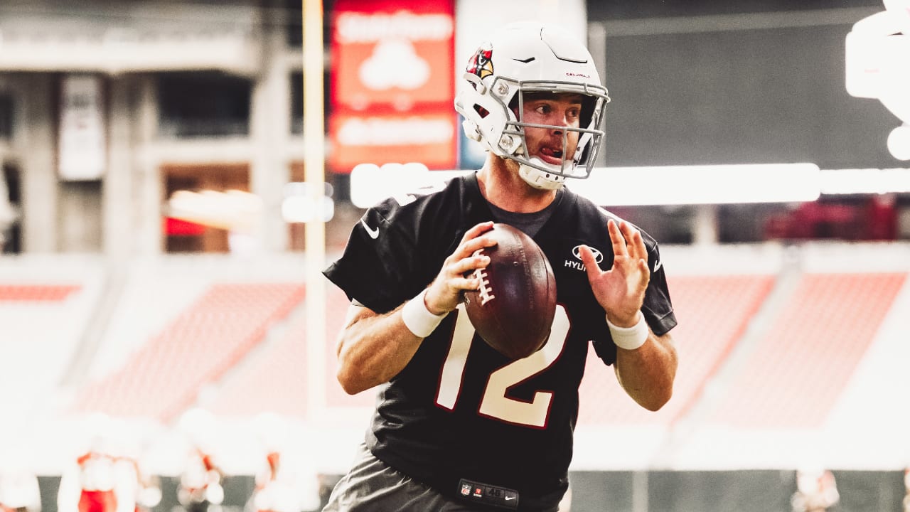 Arizona Cardinals quarterback Colt McCoy runs with the football