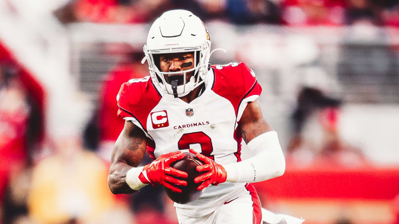 Arizona Cardinals safety Budda Baker (3) warms up before an NFL