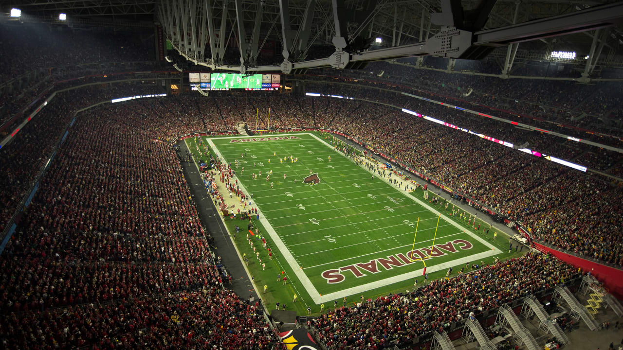 Cardinals in black vs. Seahawks on Sunday Night Football; roof open