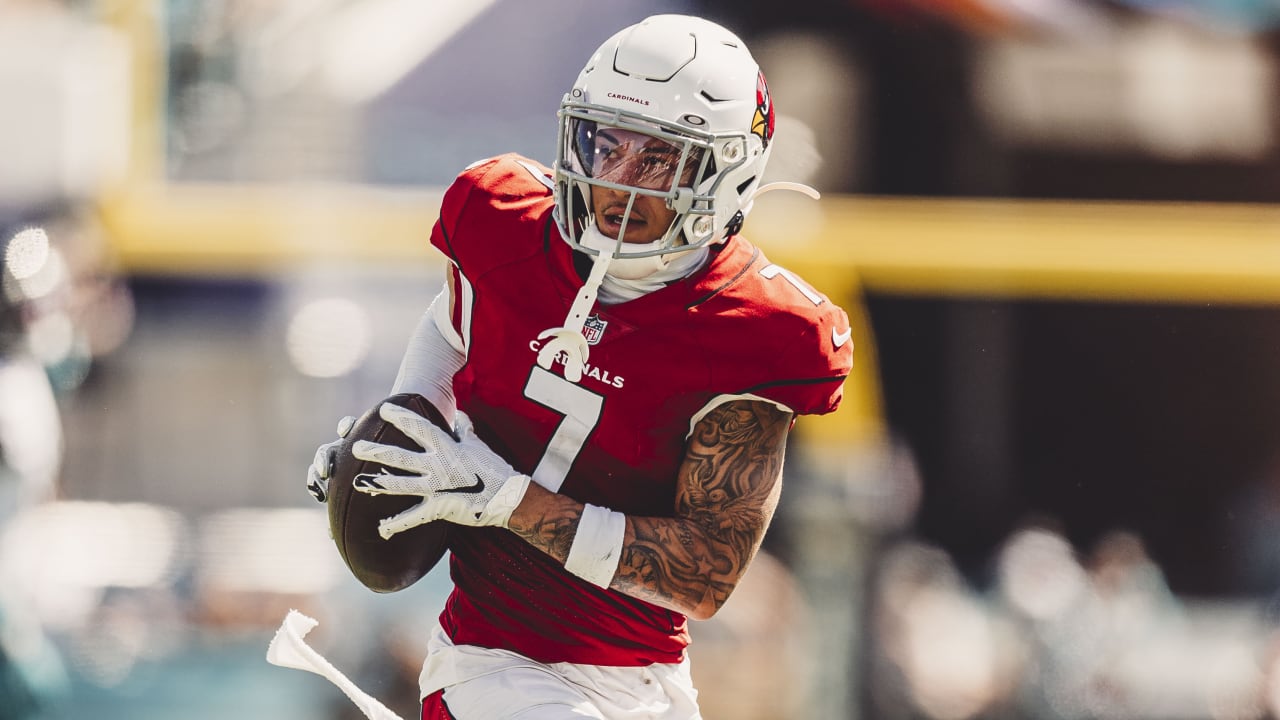 Arizona Cardinals cornerback Byron Murphy (7) celebrates after intercepting  the ball during an NFL football game against the Los Angeles Rams, Sunday  Stock Photo - Alamy