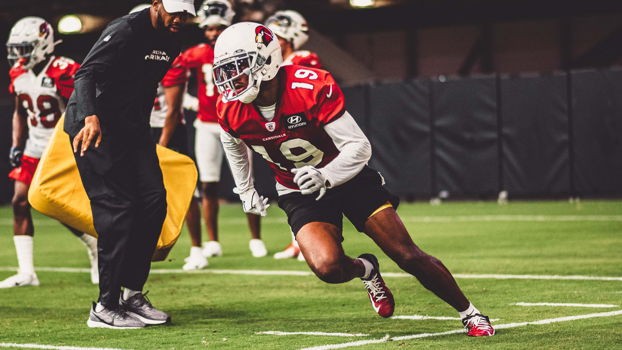 Arizona Cardinals wide receiver KeeSean Johnson (19) runs up field during  the first half of an