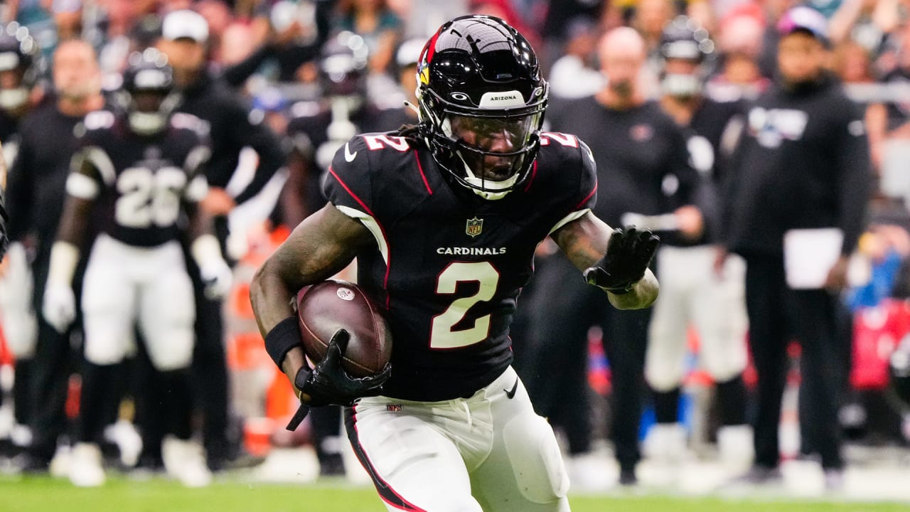 Marquise Brown of the Arizona Cardinals makes a leaping catch as