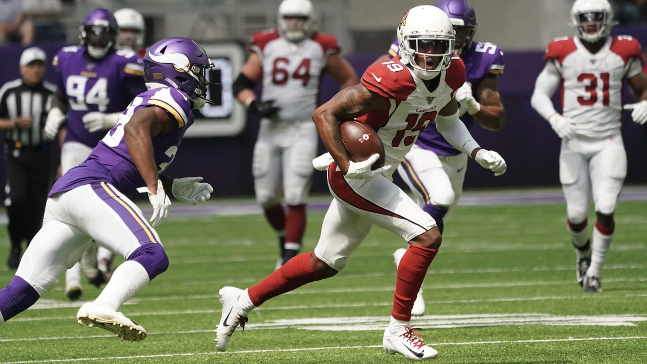 Arizona Cardinals wide receiver KeeSean Johnson (19) runs up field during  the first half of an