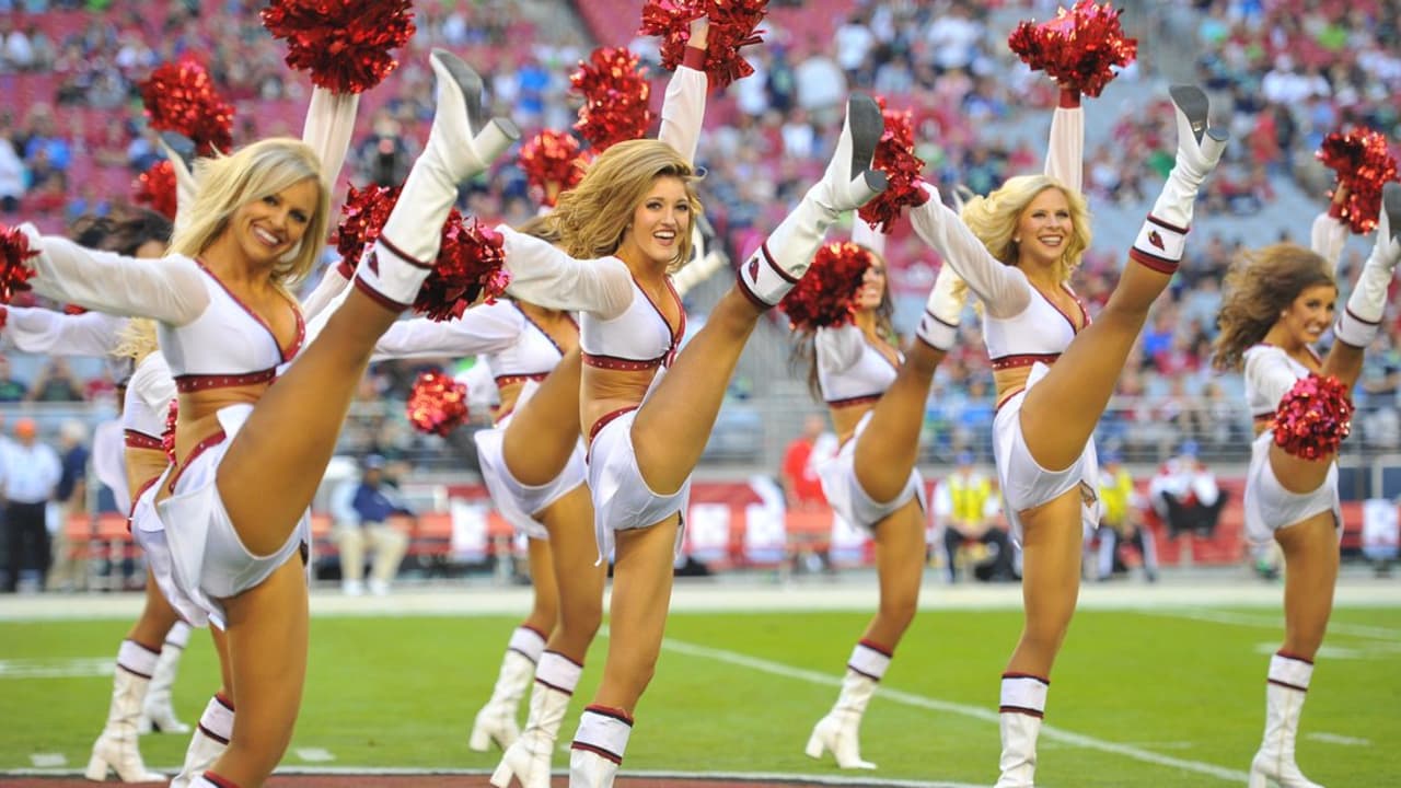 Images from the Cardinals cheerleaders during Cards-Seahawks.