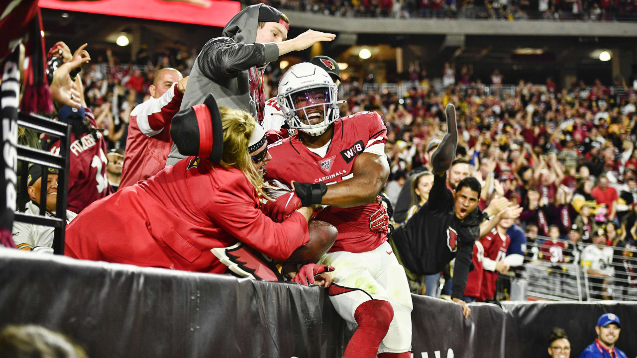 Arizona Cardinals running back David Johnson heads to the end zone