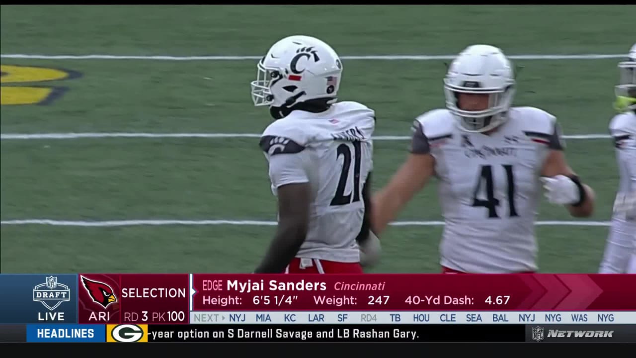 NFL Draft: Cincinnati edge Myjai Sanders goes to Arizona Cardinals