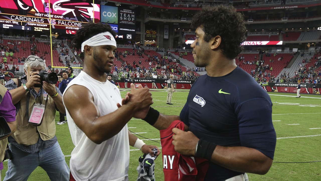 Russell Wilson, Kyler Murray exchange jerseys, messages