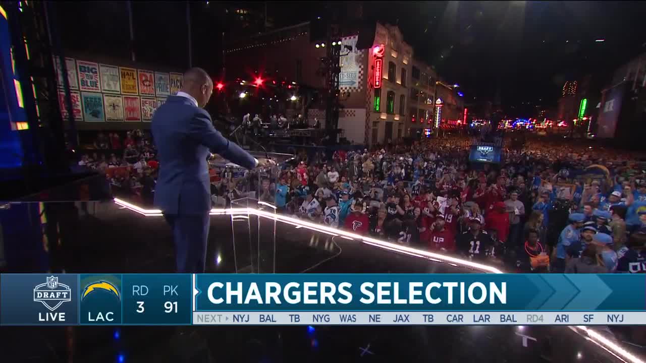 Los Angeles Chargers select Sioux Falls tackle Trey Pipkins No. 91 in the  2019 NFL Draft