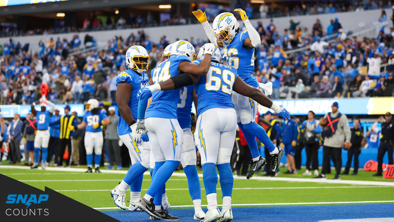 Los Angeles Chargers Week 14 Snap counts - Bolts From The Blue