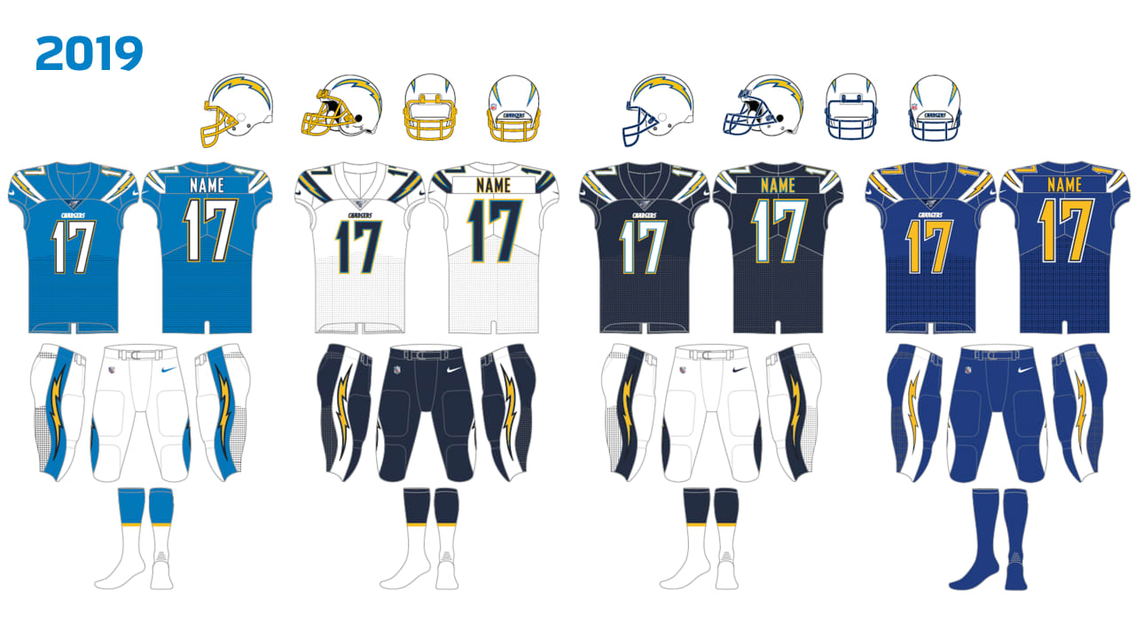 Evolution of the Chargers Uniform Through 2019